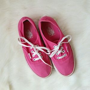 Bright Pink Woman's Canvas Vans Shoes